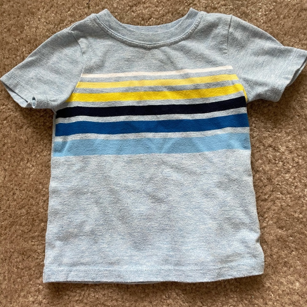 Toddler short sleeve, striped t-shirt